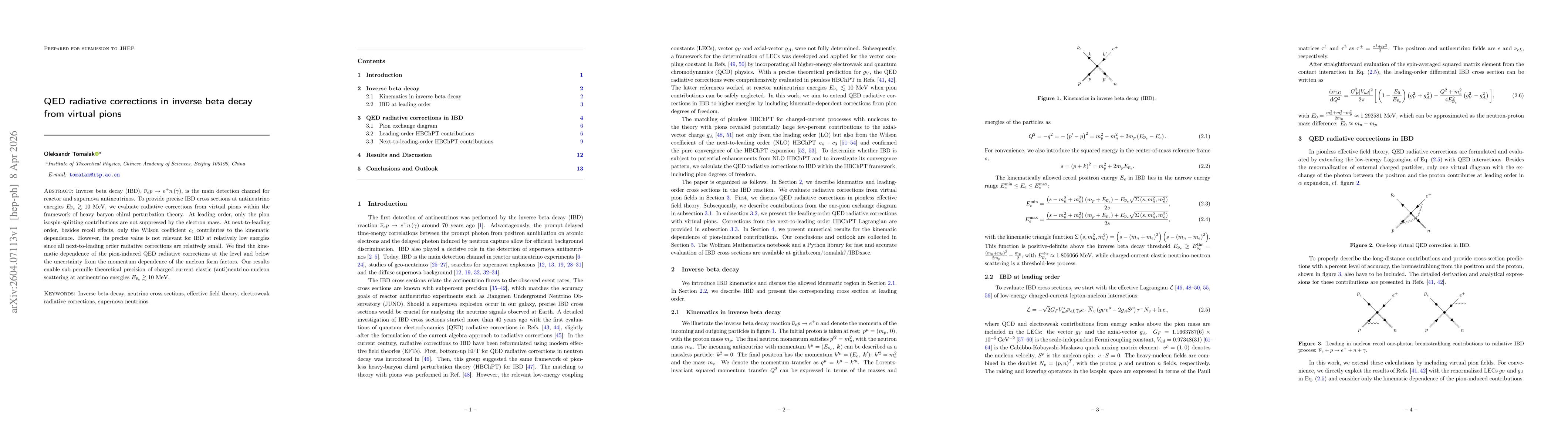 Thumbnail for QED radiative corrections in inverse beta decay from virtual pions