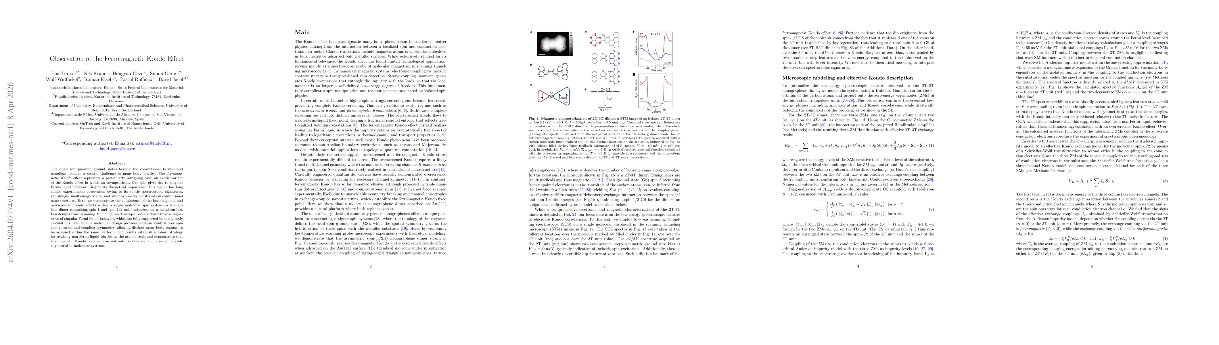 Thumbnail for Observation of the Ferromagnetic Kondo Effect