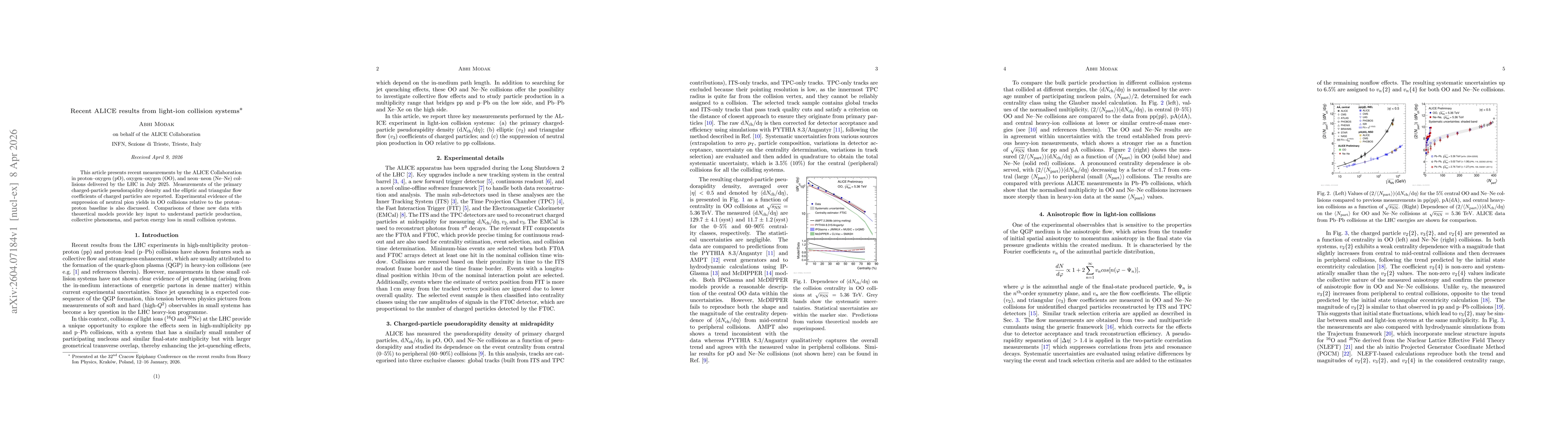 Thumbnail for Recent ALICE results from light-ion collision systems