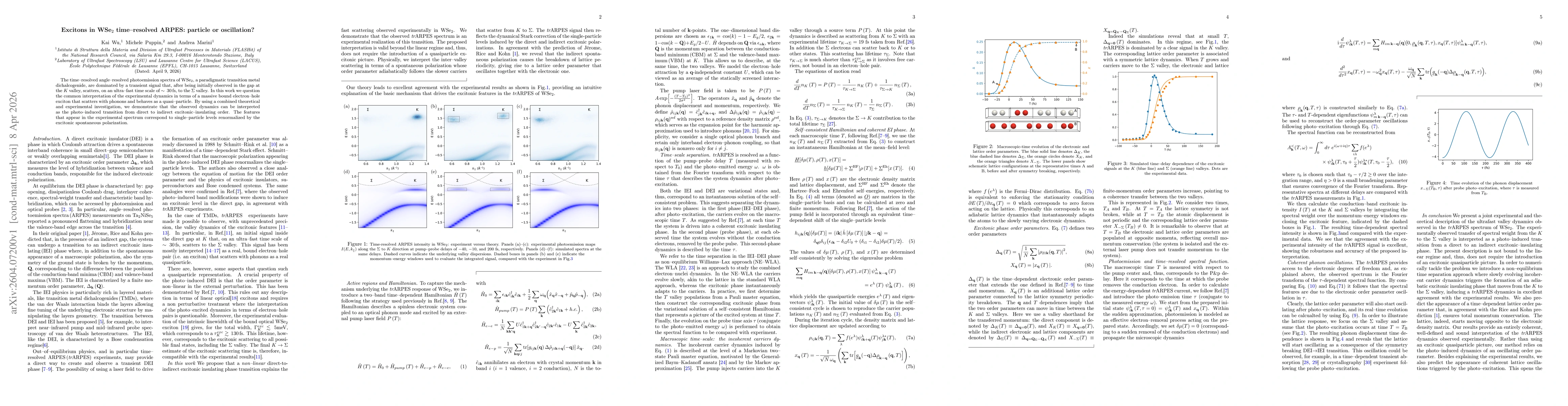 Thumbnail for Excitons in WSe2 time-resolved ARPES: particle or oscillation?