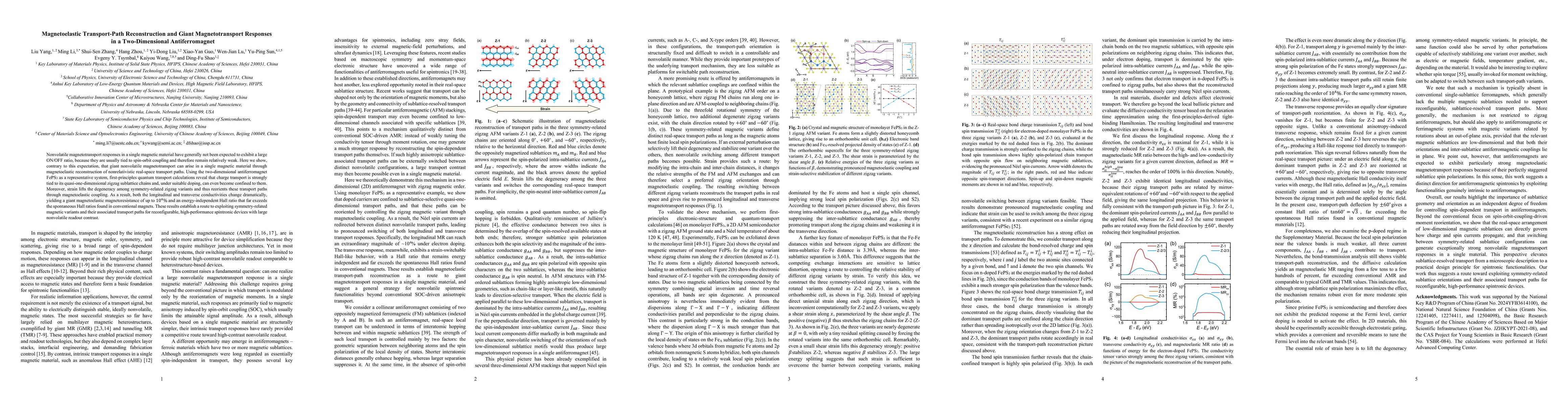 Thumbnail for Magnetoelastic Transport-Path Reconstruction and Giant Magnetotransport Responses in a Two-Dimensional Antiferromagnet