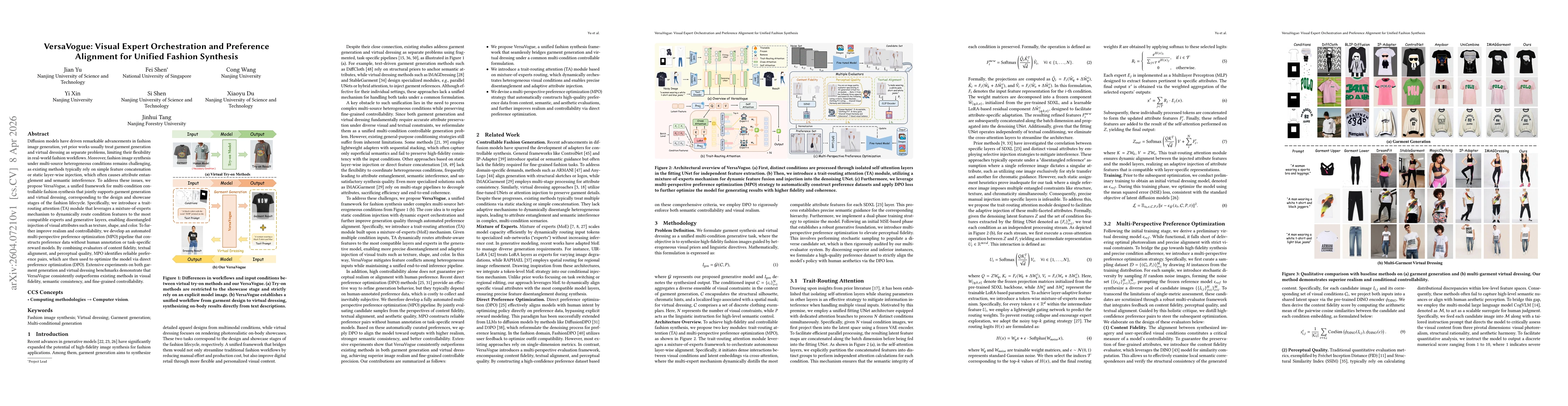 Thumbnail for VersaVogue: Visual Expert Orchestration and Preference Alignment for Unified Fashion Synthesis
