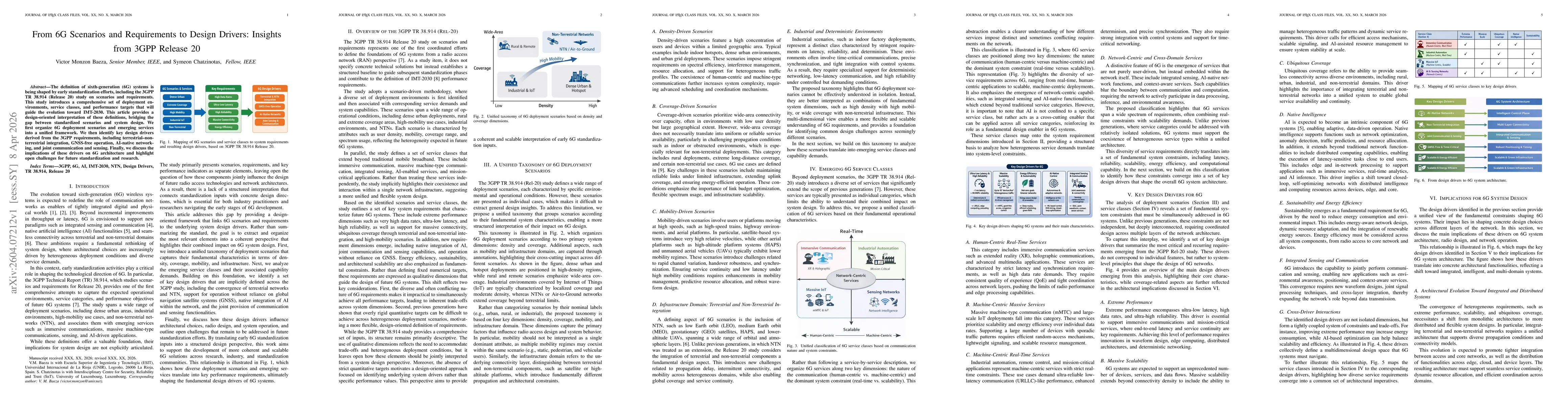 Thumbnail for From 6G Scenarios and Requirements to Design Drivers: Insights from 3GPP Release 20