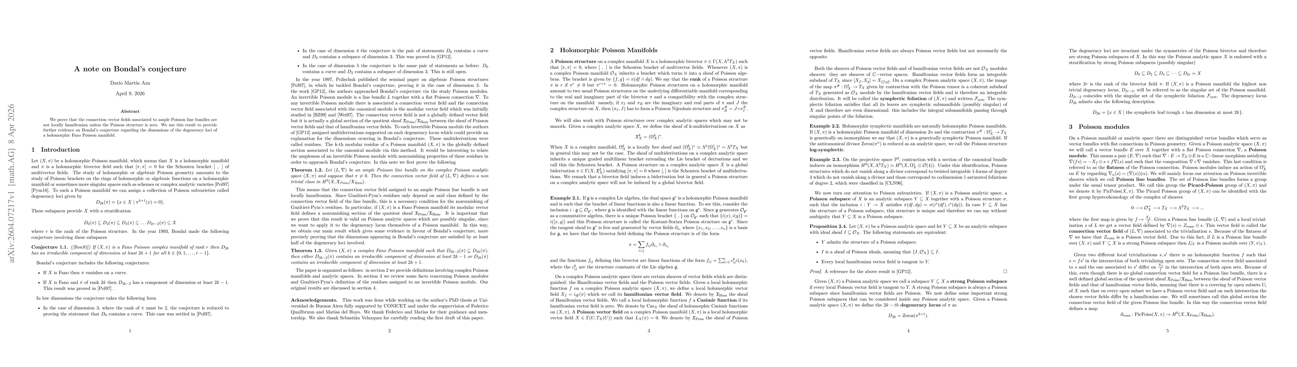 Thumbnail for A note on Bondal's conjecture