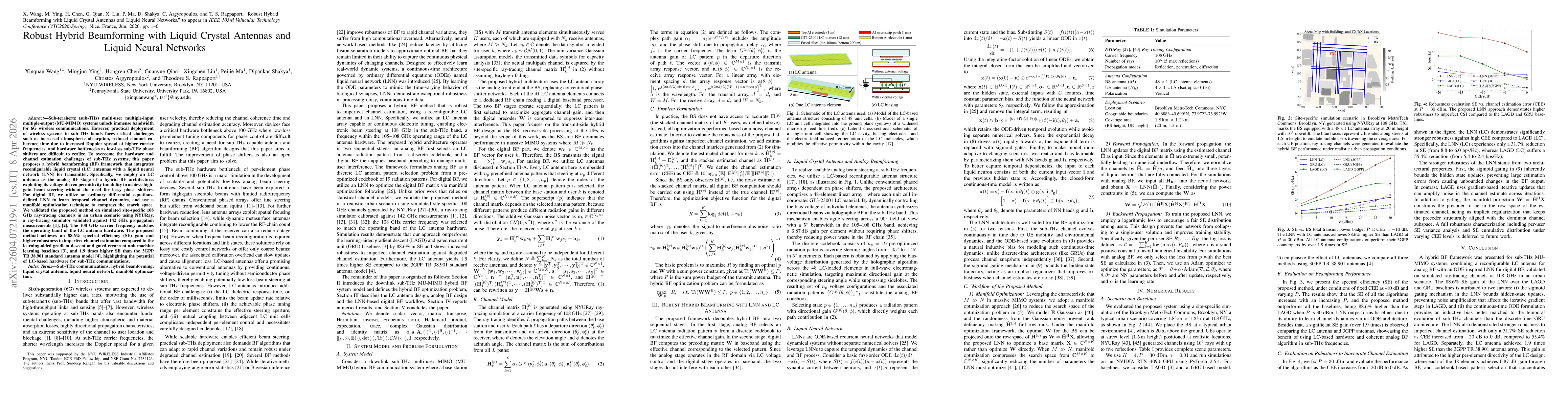Thumbnail for Robust Hybrid Beamforming with Liquid Crystal Antennas and Liquid Neural Networks