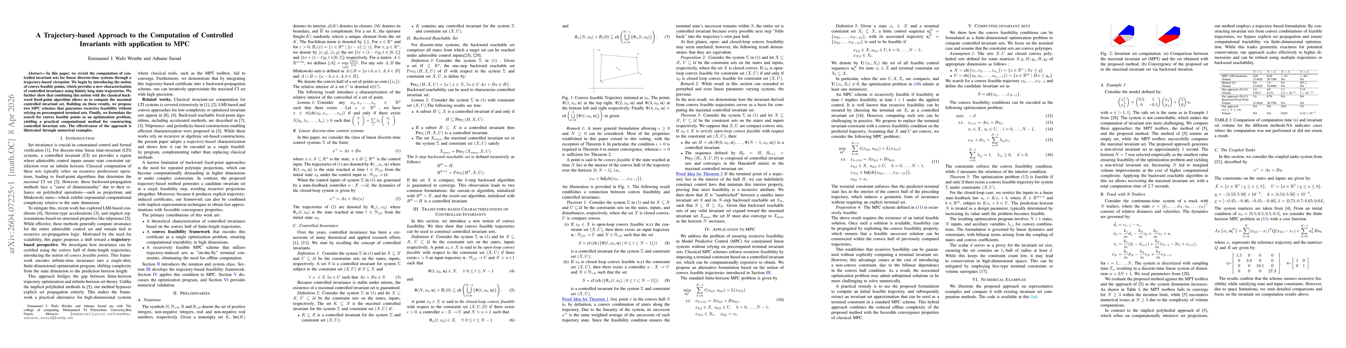 Thumbnail for A Trajectory-based Approach to the Computation of Controlled Invariants with application to MPC