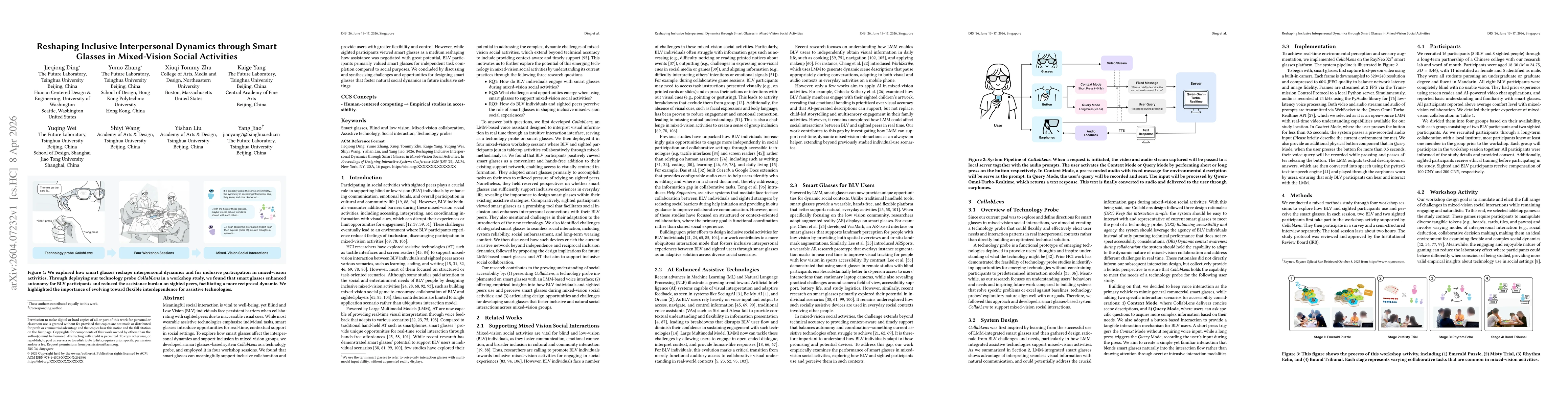 Thumbnail for Reshaping Inclusive Interpersonal Dynamics through Smart Glasses in Mixed-Vision Social Activities