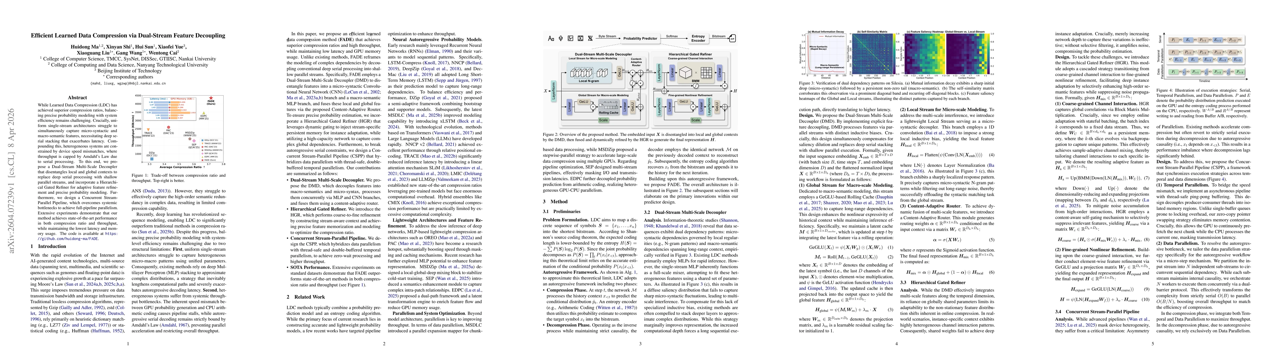 Thumbnail for Efficient Learned Data Compression via Dual-Stream Feature Decoupling
