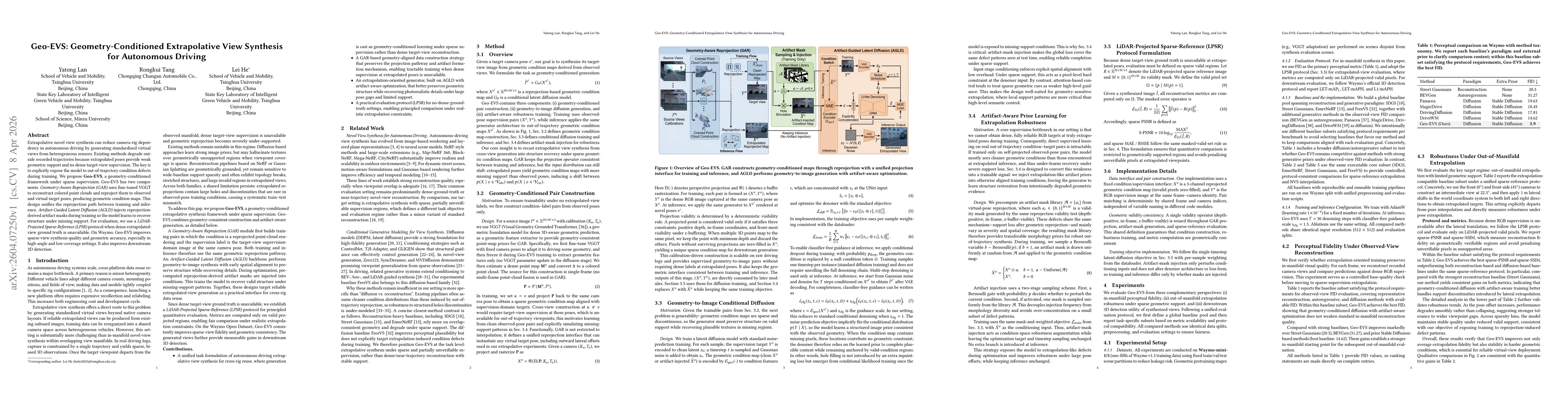 Thumbnail for Geo-EVS: Geometry-Conditioned Extrapolative View Synthesis for Autonomous Driving