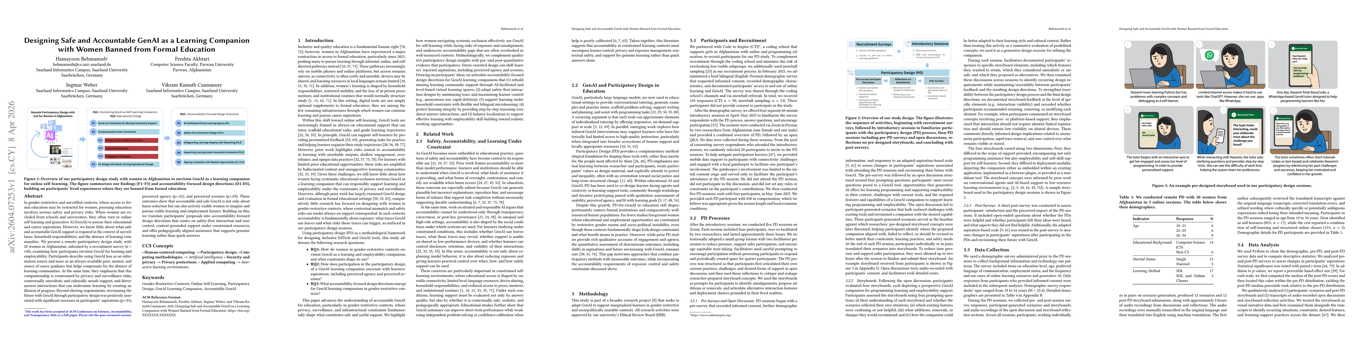 Thumbnail for Designing Safe and Accountable GenAI as a Learning Companion with Women Banned from Formal Education