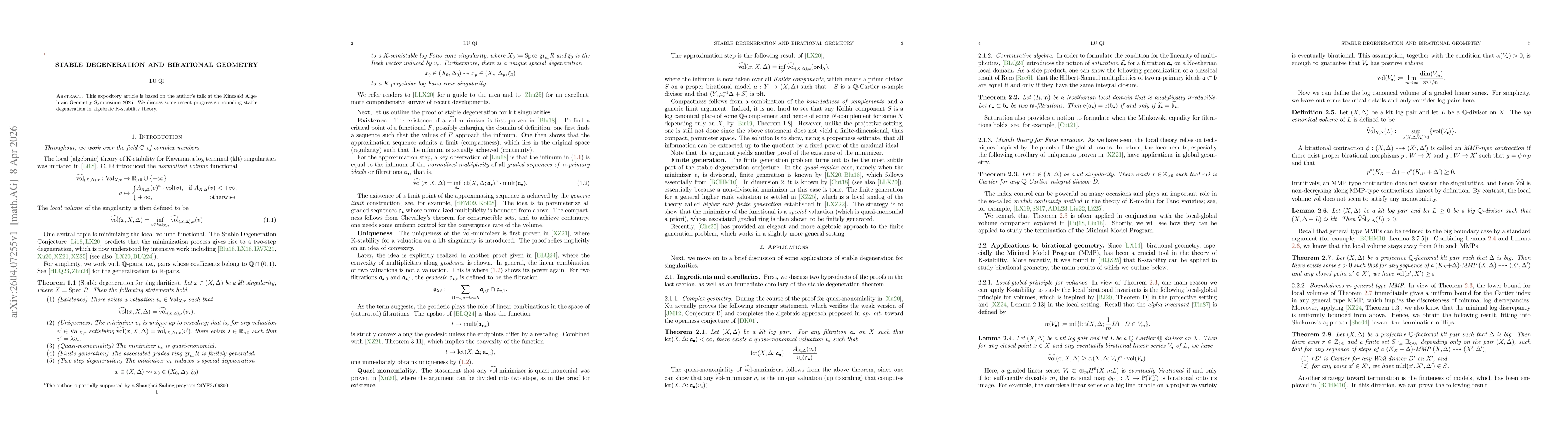 Thumbnail for Stable degeneration and birational geometry