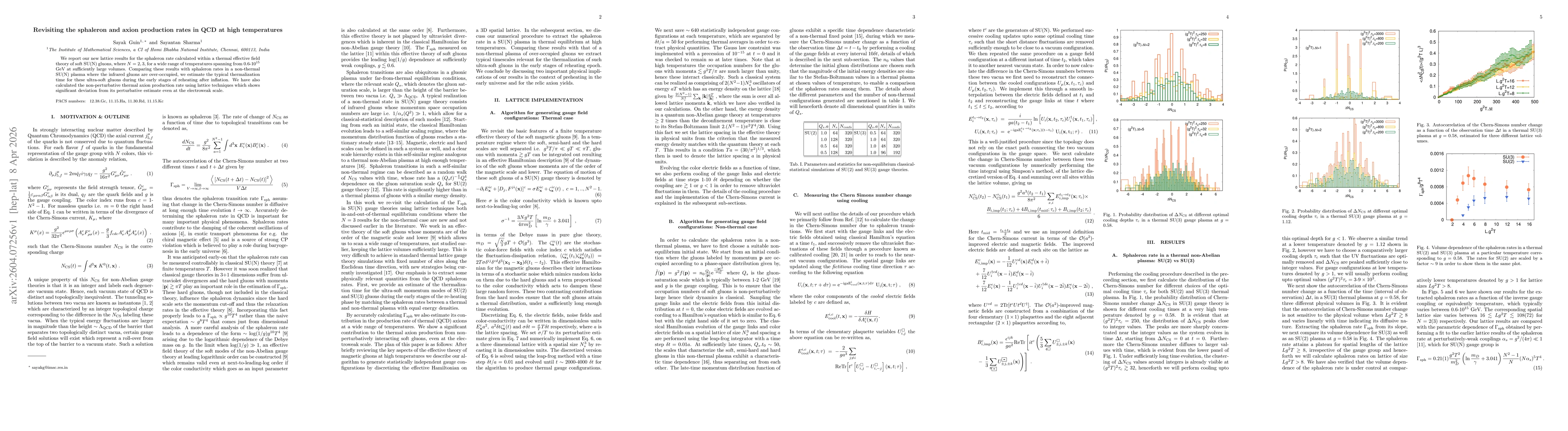 Thumbnail for Revisiting the sphaleron and axion production rates in QCD at high temperatures