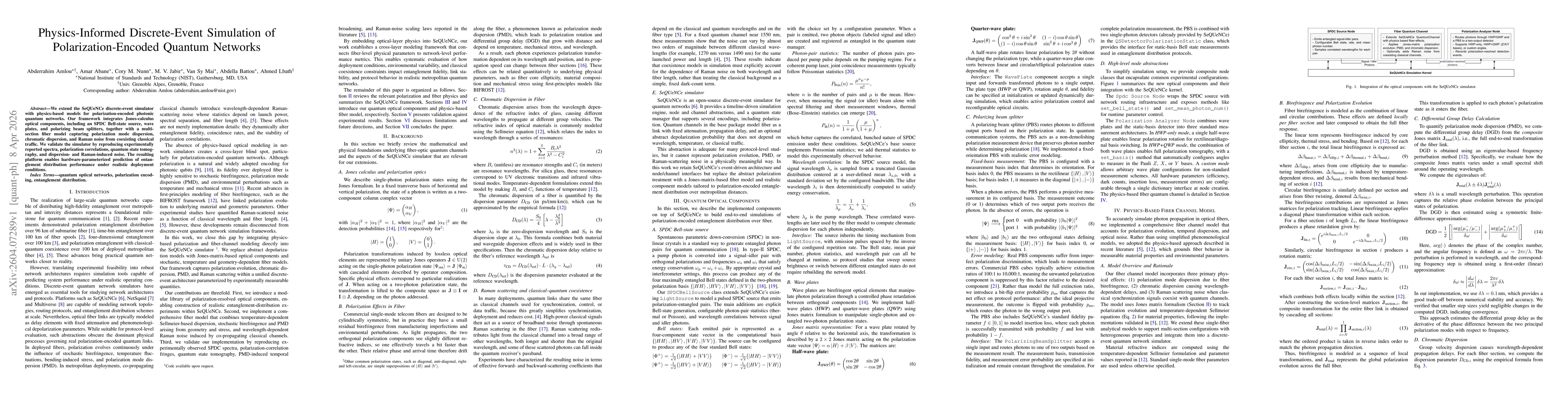 Thumbnail for Physics-Informed Discrete-Event Simulation of Polarization-Encoded Quantum Networks