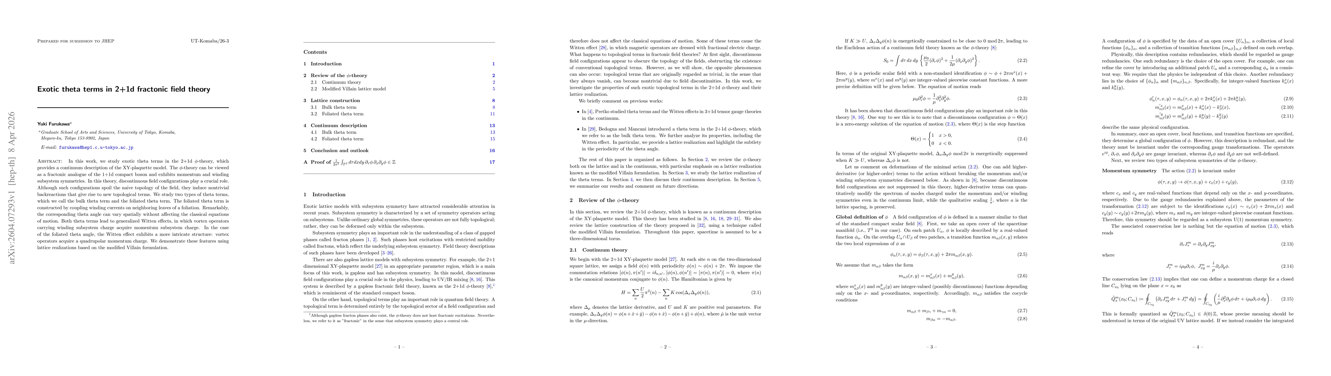 Thumbnail for Exotic theta terms in 2+1d fractonic field theory