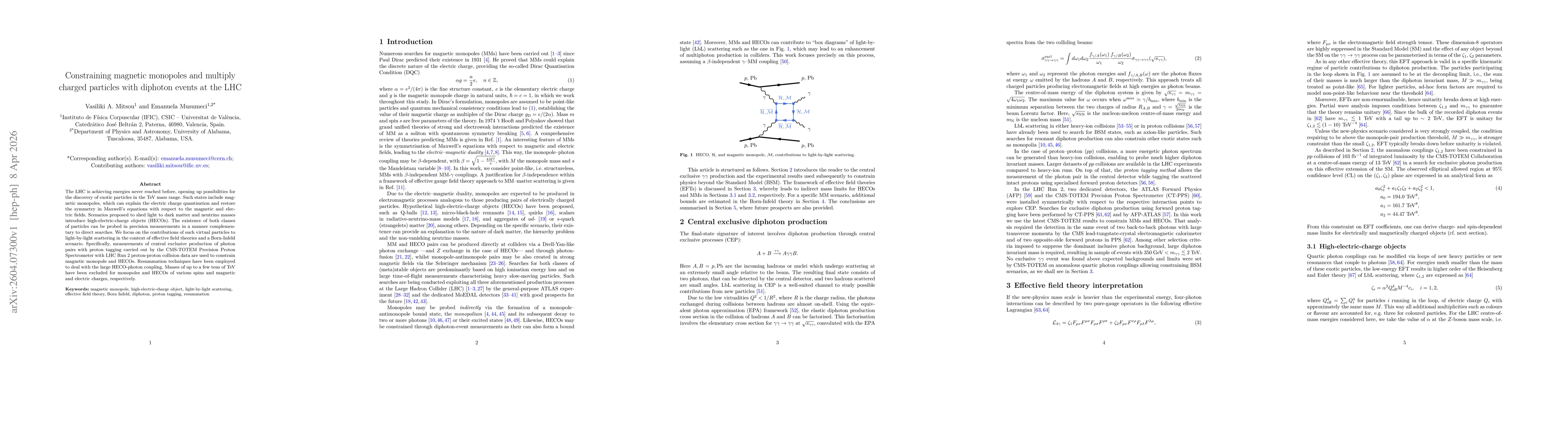 Thumbnail for Constraining magnetic monopoles and multiply charged particles with diphoton events at the LHC