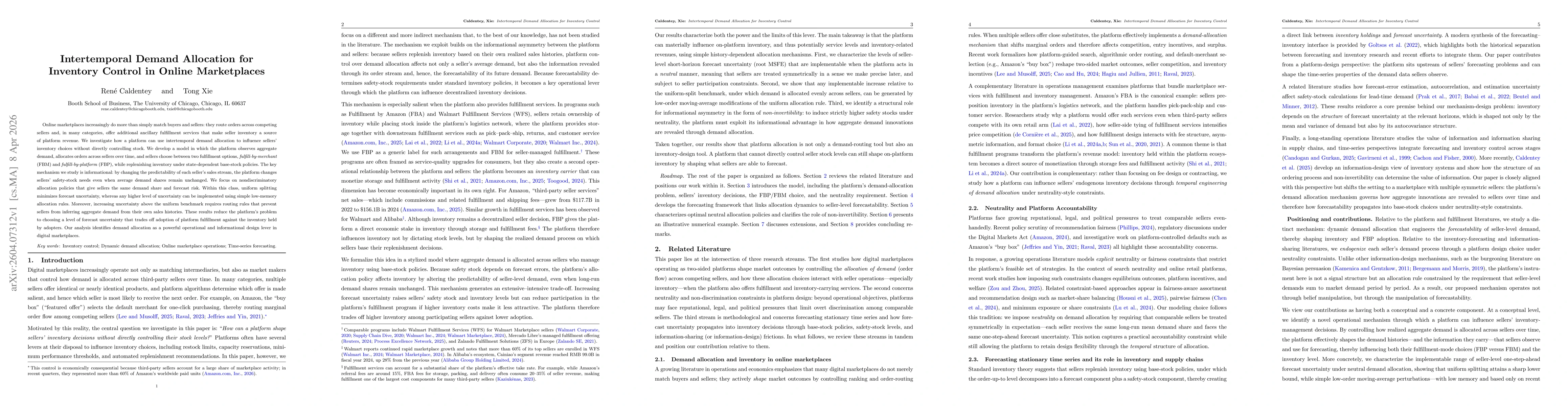 Thumbnail for Intertemporal Demand Allocation for Inventory Control in Online Marketplaces