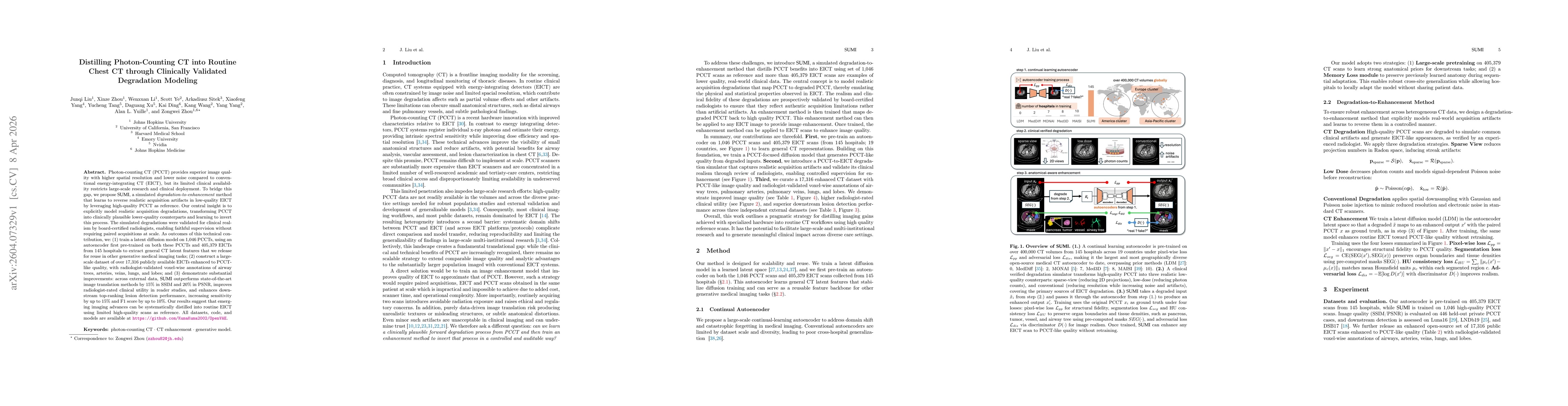 Thumbnail for Distilling Photon-Counting CT into Routine Chest CT through Clinically Validated Degradation Modeling