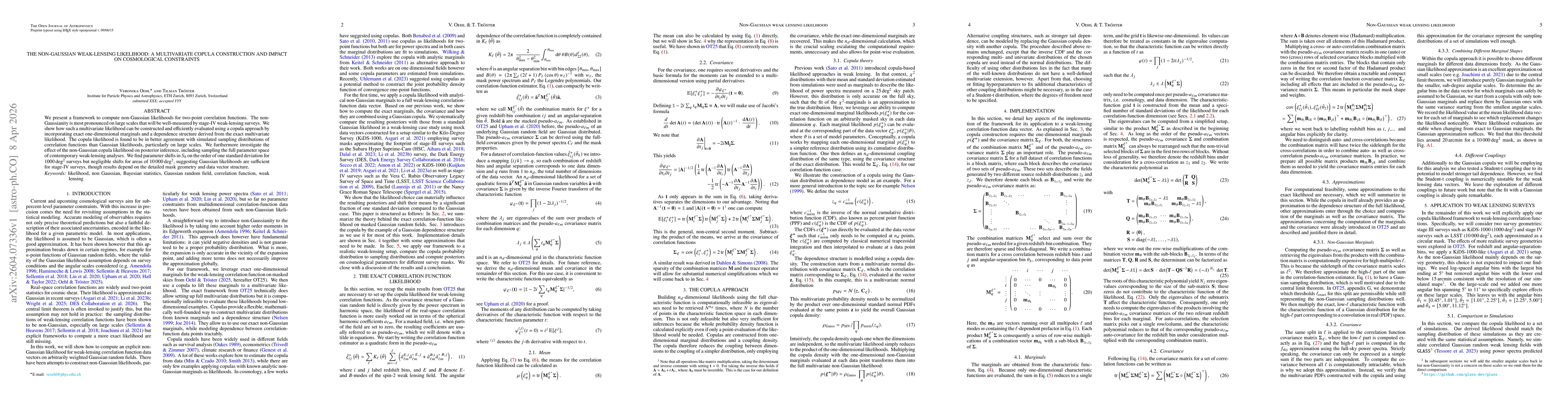 Thumbnail for The Non-Gaussian Weak-Lensing Likelihood: A Multivariate Copula Construction and Impact on Cosmological Constraints