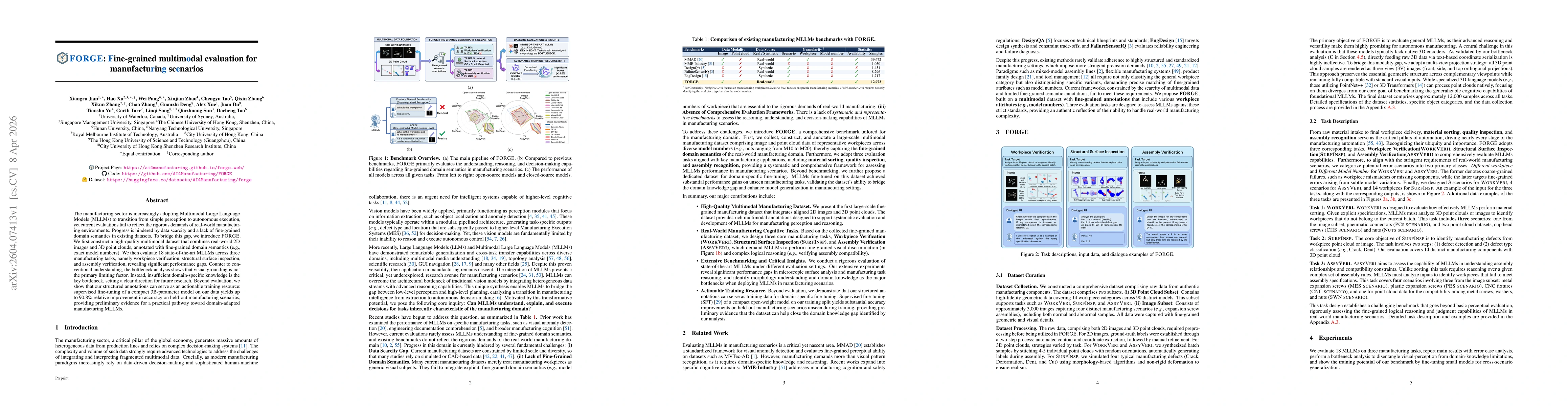 Thumbnail for FORGE:Fine-grained Multimodal Evaluation for Manufacturing Scenarios