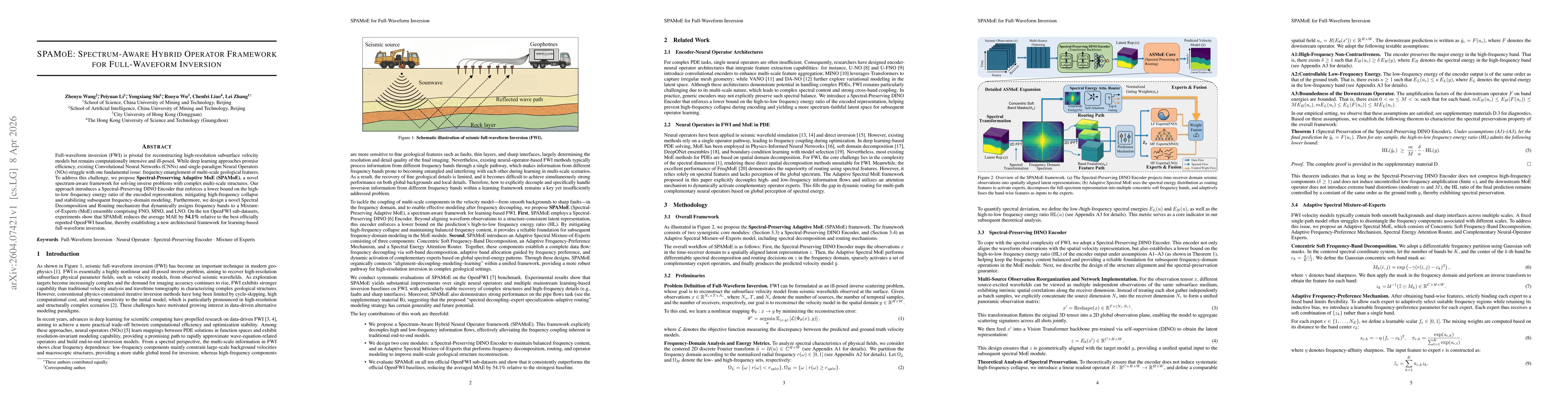Thumbnail for SPAMoE: Spectrum-Aware Hybrid Operator Framework for Full-Waveform Inversion