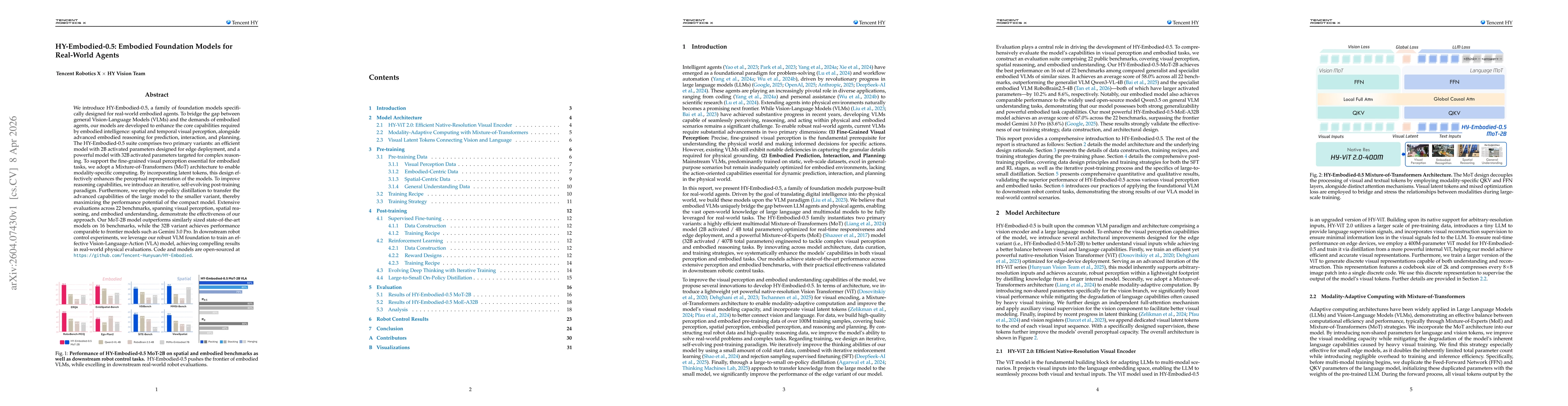 Thumbnail for HY-Embodied-0.5: Embodied Foundation Models for Real-World Agents