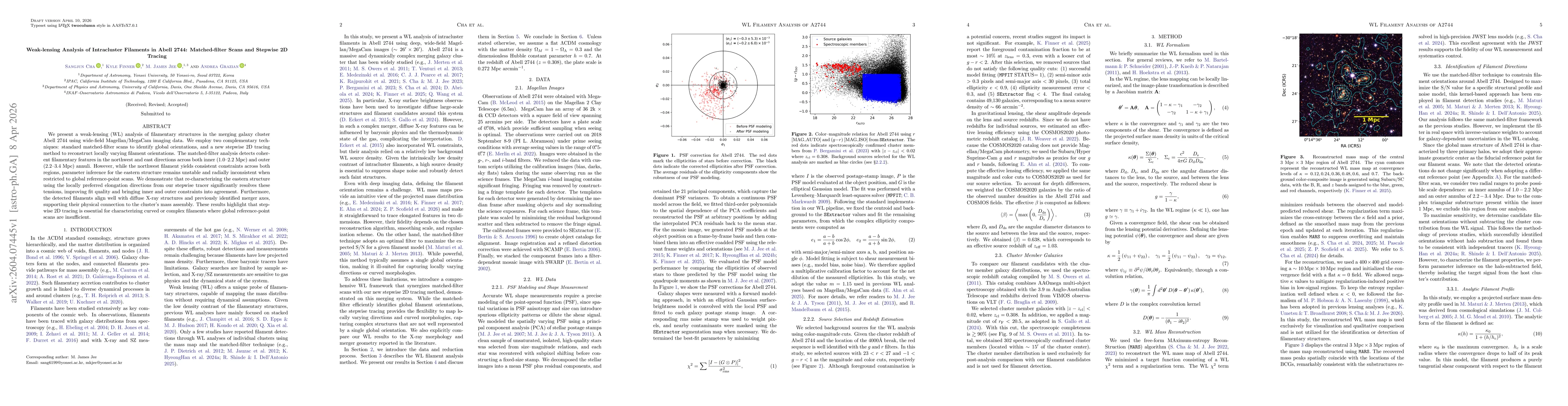 Thumbnail for Weak-lensing Analysis of Intracluster Filaments in Abell 2744: Matched-filter Scans and Stepwise 2D Tracing