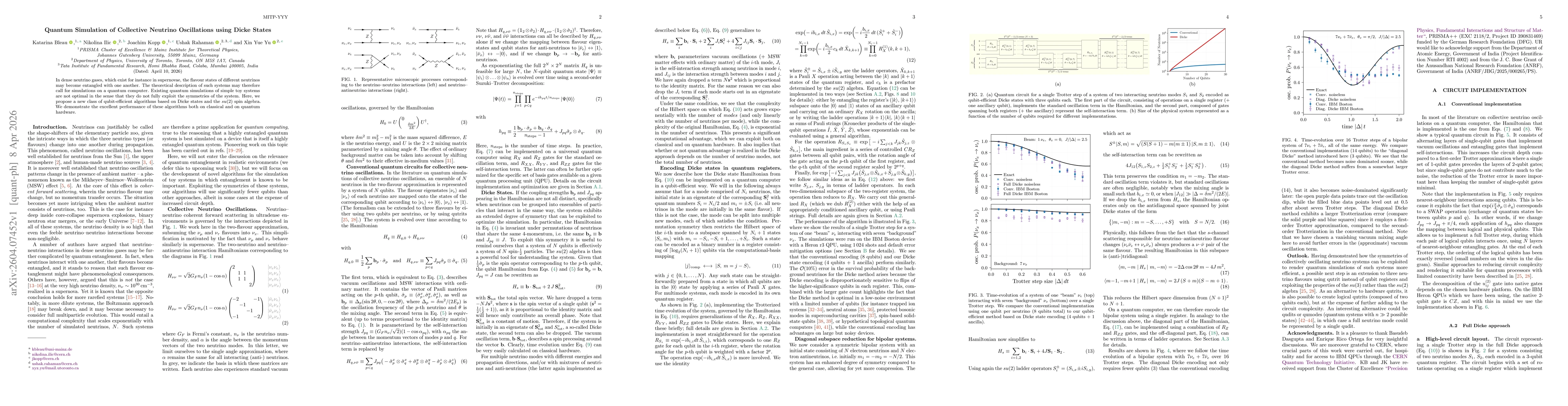 Thumbnail for Quantum Simulation of Collective Neutrino Oscillations using Dicke States