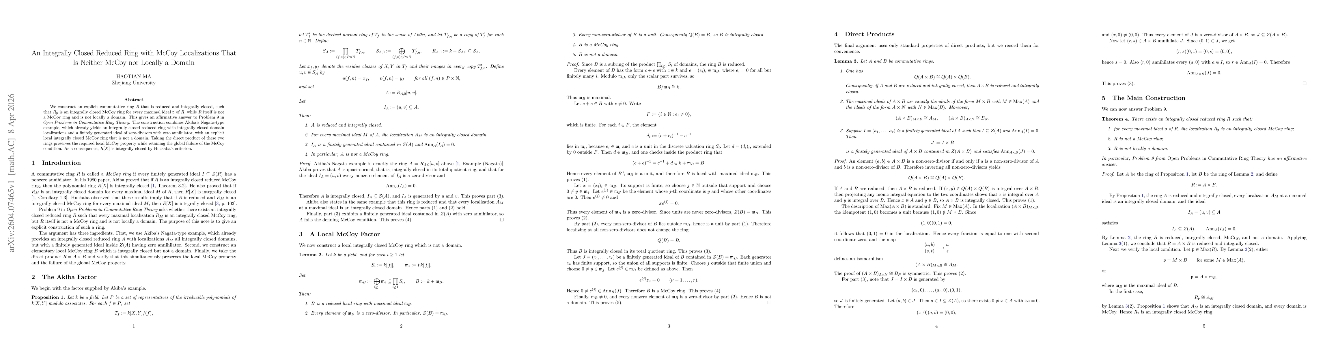Thumbnail for An Integrally Closed Reduced Ring with McCoy Localizations That Is Neither McCoy nor Locally a Domain