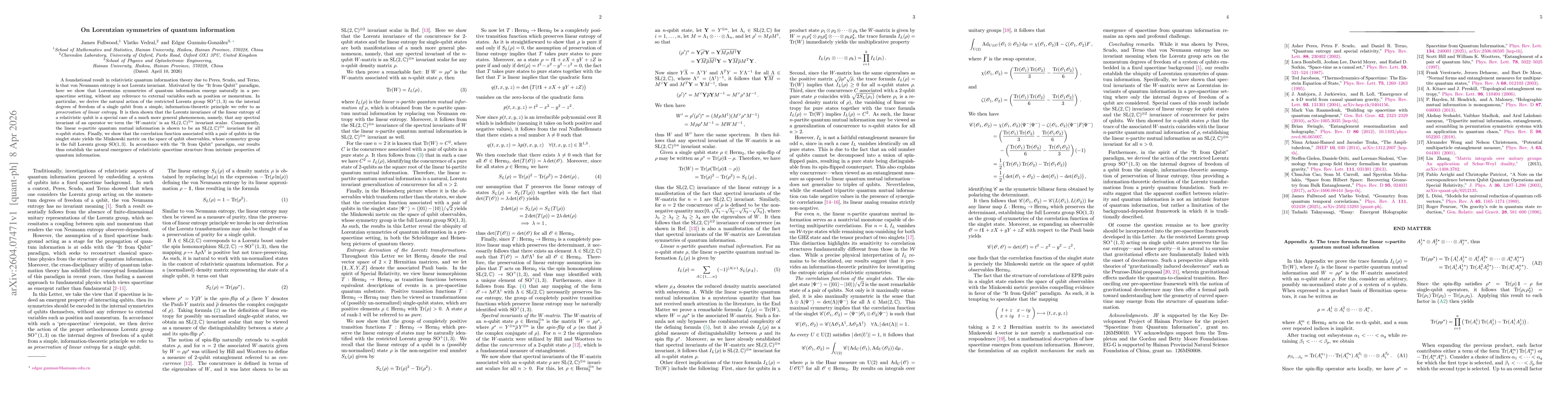 Thumbnail for On Lorentzian symmetries of quantum information