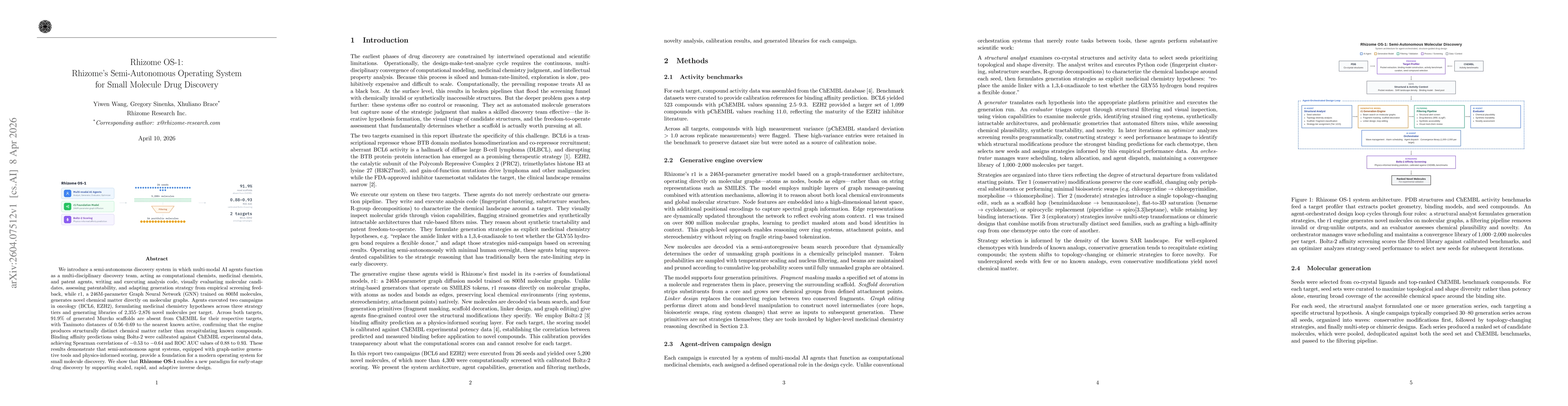 Thumbnail for Rhizome OS-1: Rhizome's Semi-Autonomous Operating System for Small Molecule Drug Discovery