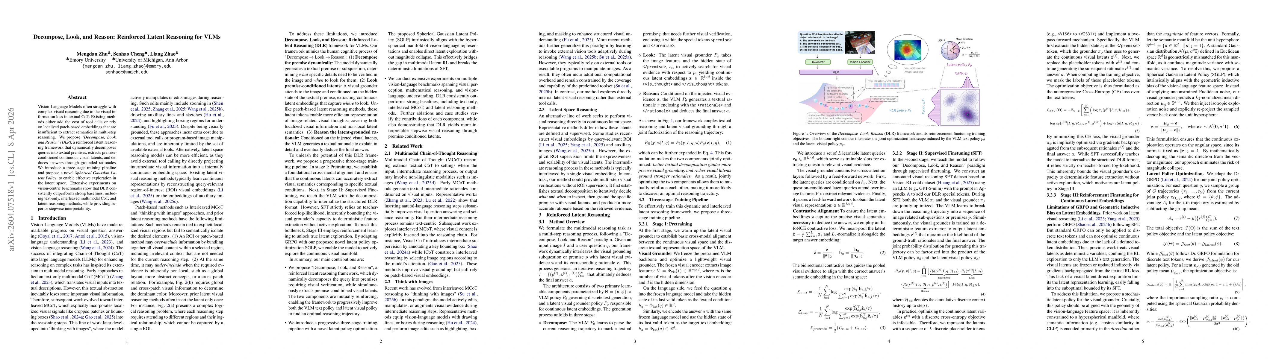 Thumbnail for Decompose, Look, and Reason: Reinforced Latent Reasoning for VLMs