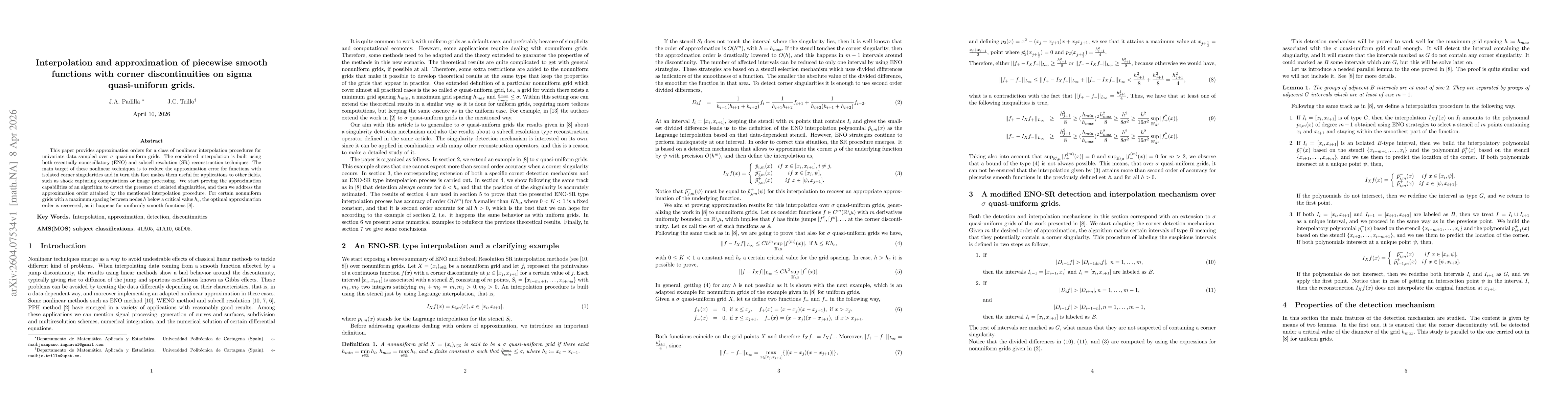 Thumbnail for Interpolation and approximation of piecewise smooth functions with corner discontinuities on sigma quasi-uniform grids