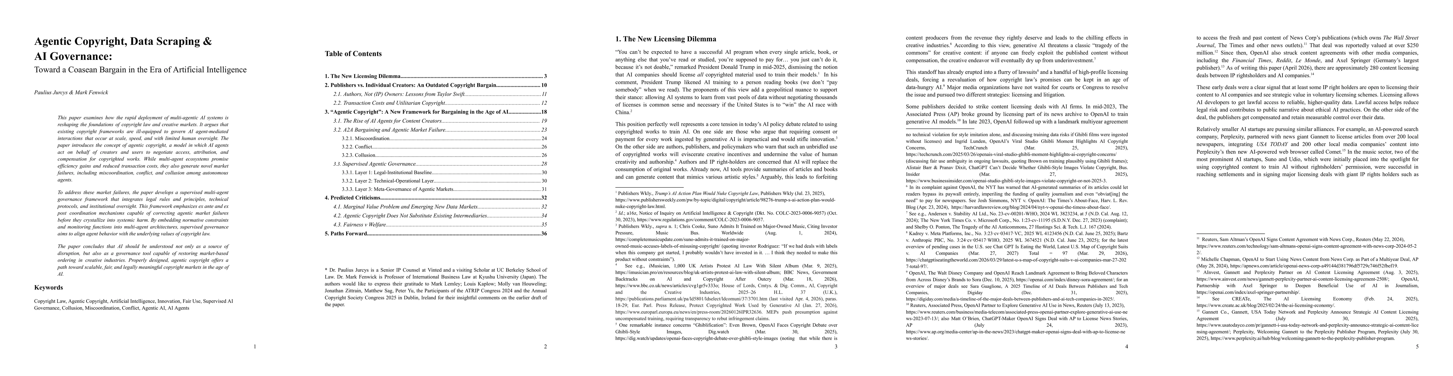 Thumbnail for Agentic Copyright, Data Scraping & AI Governance: Toward a Coasean Bargain in the Era of Artificial Intelligence