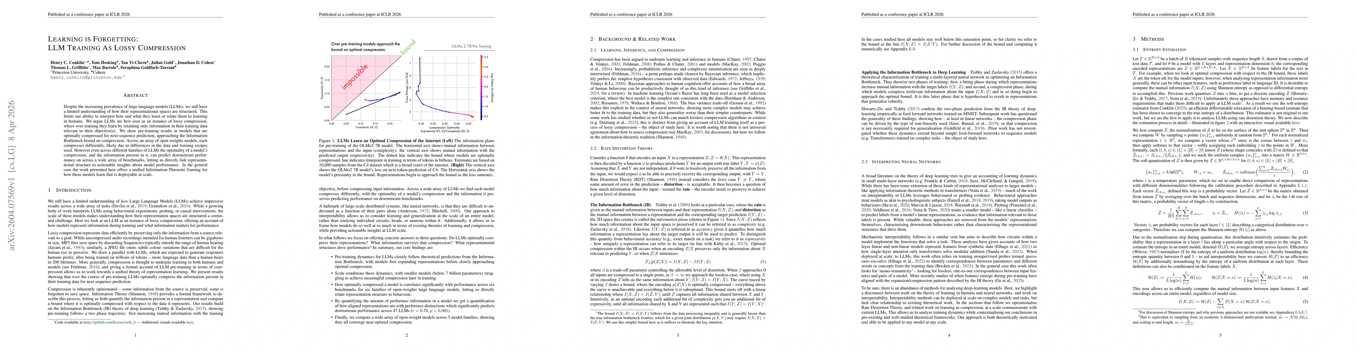 Thumbnail for Learning is Forgetting: LLM Training As Lossy Compression