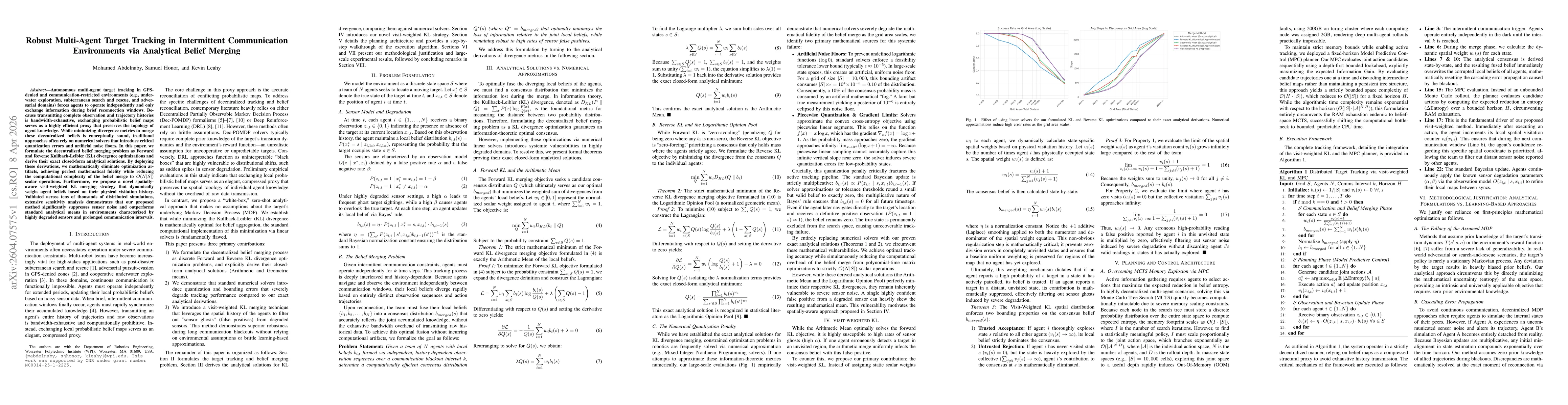 Thumbnail for Robust Multi-Agent Target Tracking in Intermittent Communication Environments via Analytical Belief Merging