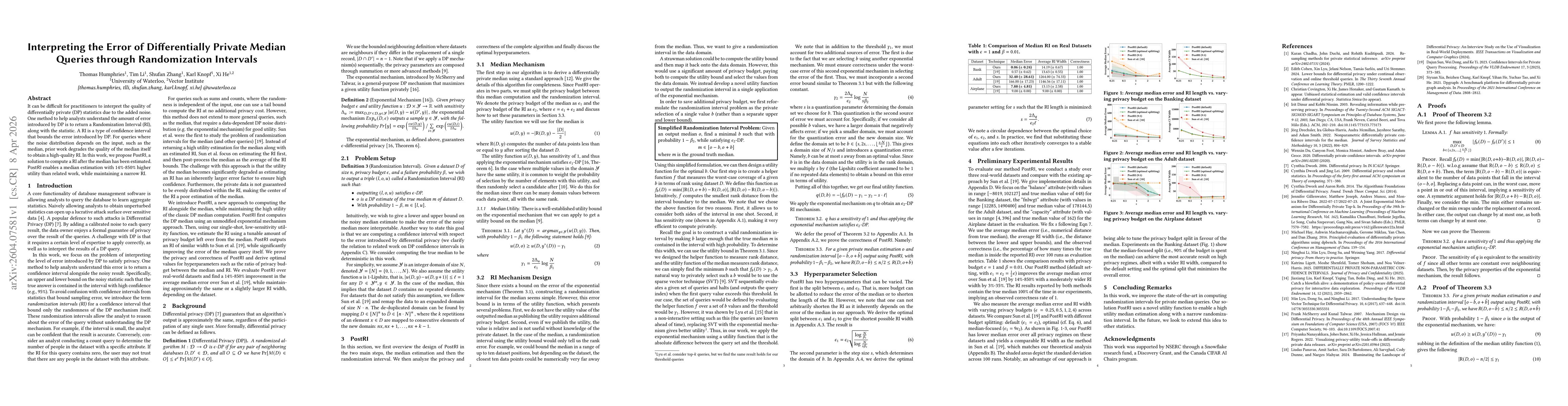 Thumbnail for Interpreting the Error of Differentially Private Median Queries through Randomization Intervals