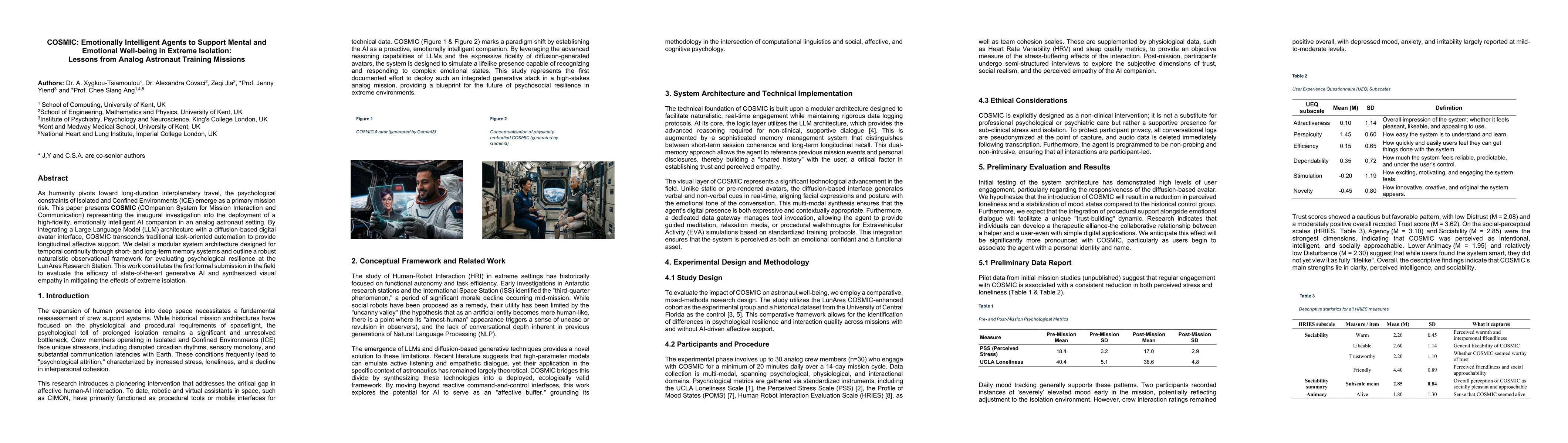 Thumbnail for COSMIC: Emotionally Intelligent Agents to Support Mental and Emotional Well-being in Extreme Isolation: Lessons from Analog Astronaut Training Missions