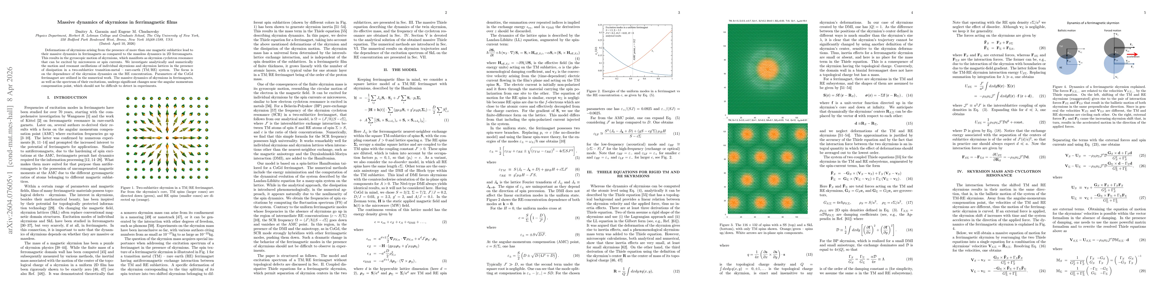 Thumbnail for Massive dynamics of skyrmions in ferrimagnetic films