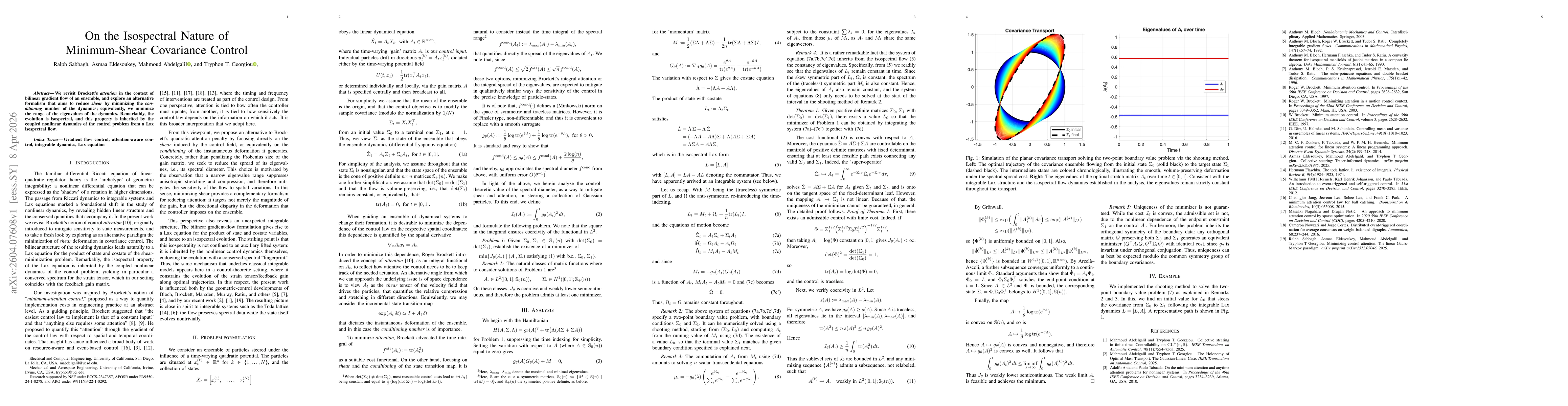 Thumbnail for On the Isospectral Nature of Minimum-Shear Covariance Control