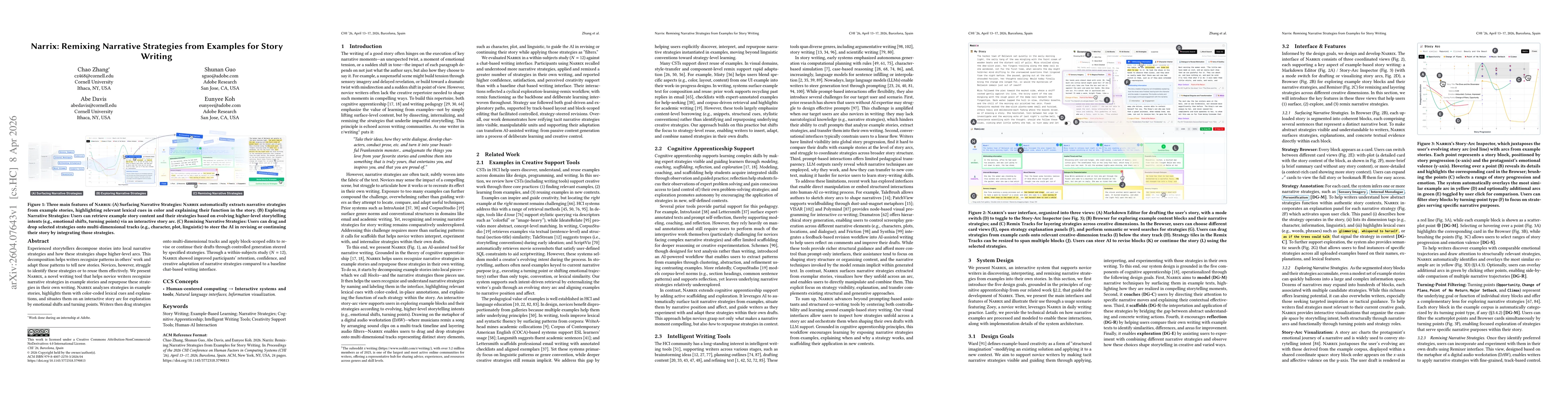 Thumbnail for Narrix: Remixing Narrative Strategies from Examples for Story Writing