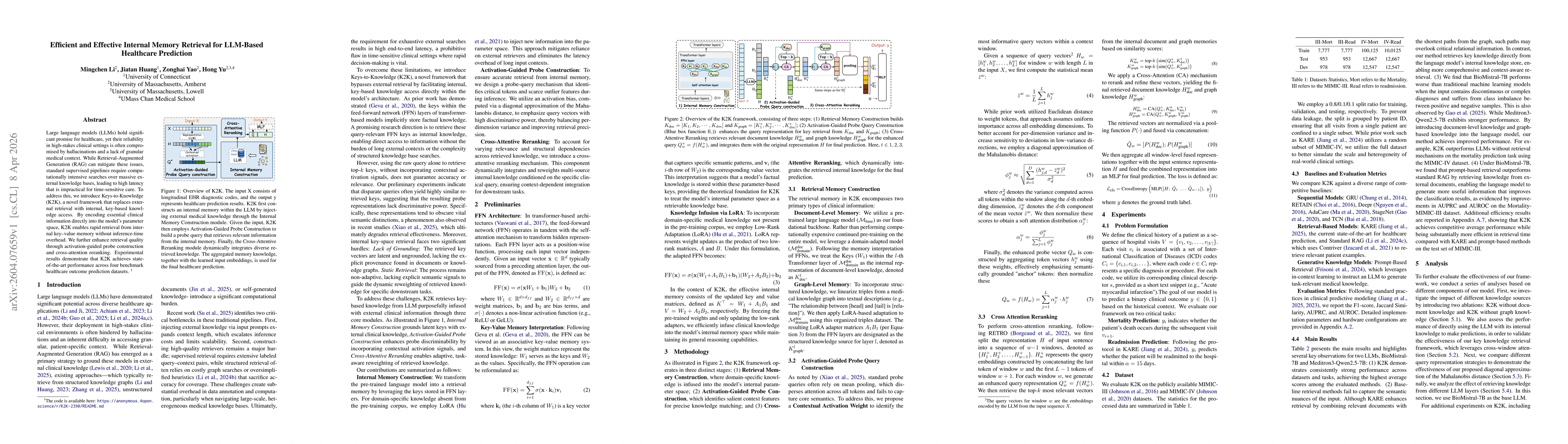 Thumbnail for Efficient and Effective Internal Memory Retrieval for LLM-Based Healthcare Prediction