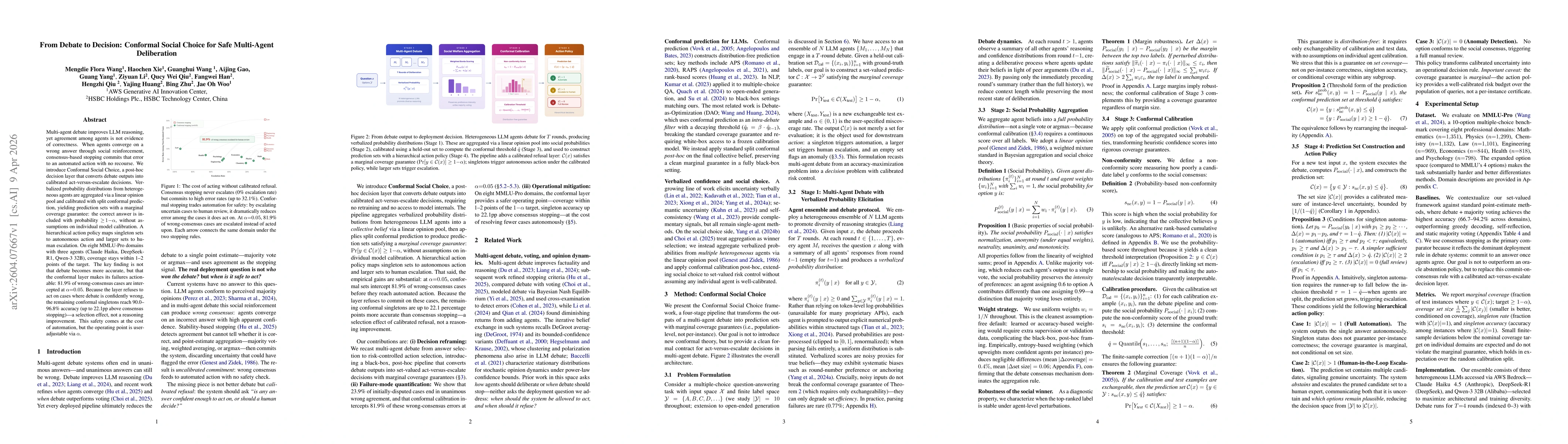 Thumbnail for From Debate to Decision: Conformal Social Choice for Safe Multi-Agent Deliberation