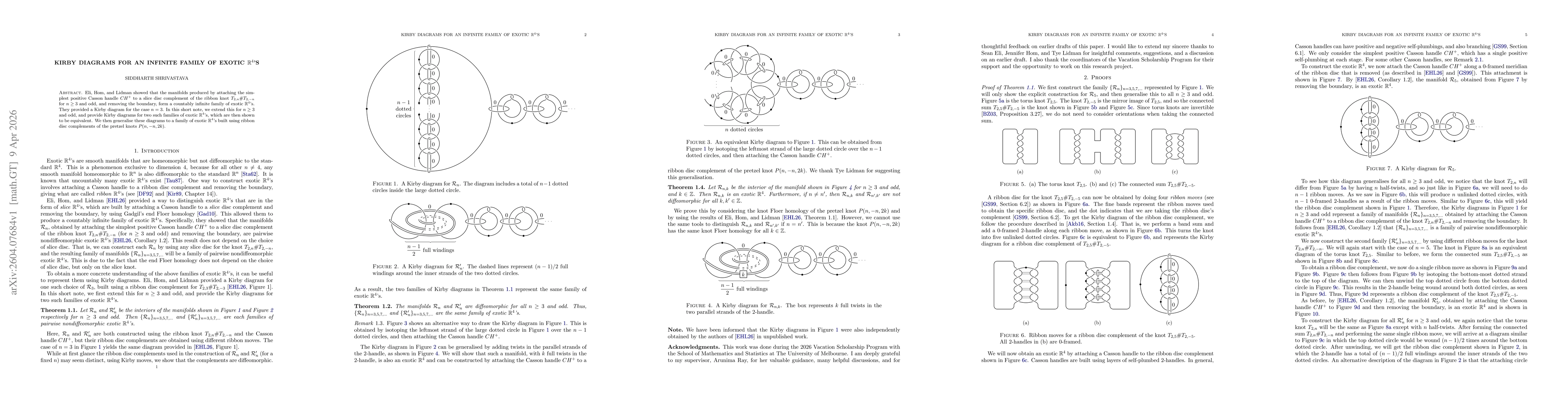 Thumbnail for Kirby diagrams for an infinite family of exotic $\mathbb{R}^4$'s