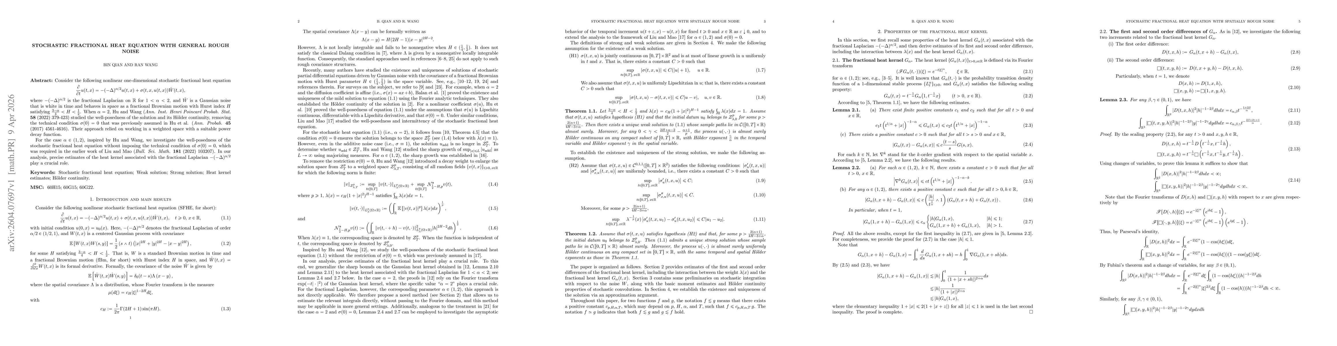 Thumbnail for Stochastic fractional heat equation with general rough noise