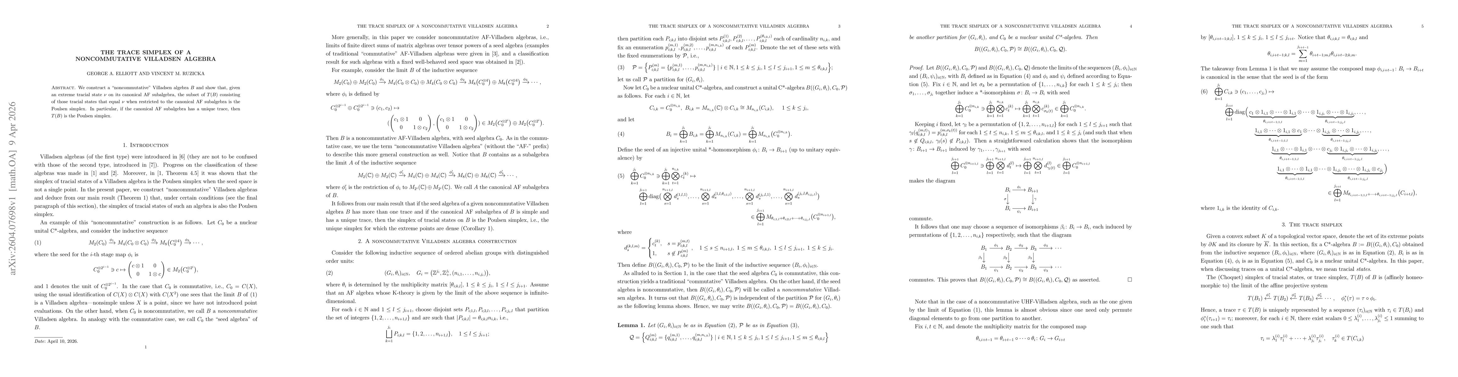 Thumbnail for The trace simplex of a noncommutative Villadsen algebra