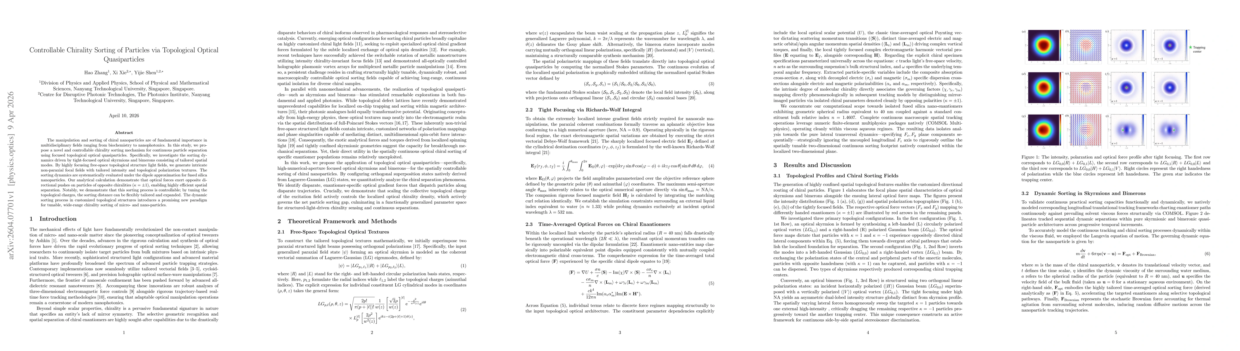 Thumbnail for Controllable Chirality Sorting of Particles via Topological Optical Quasiparticles