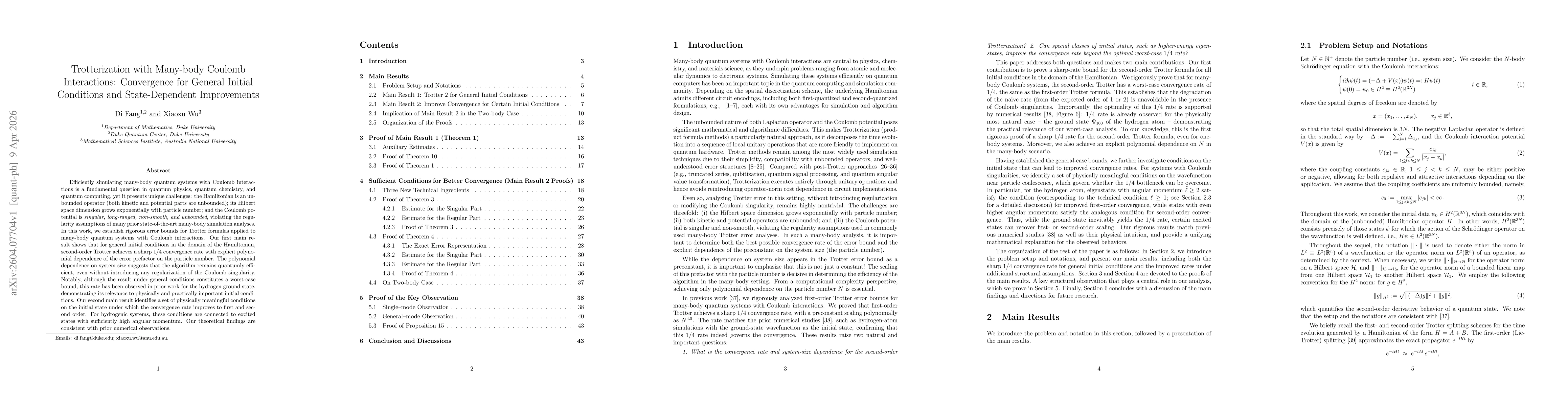 Thumbnail for Trotterization with Many-body Coulomb Interactions: Convergence for General Initial Conditions and State-Dependent Improvements