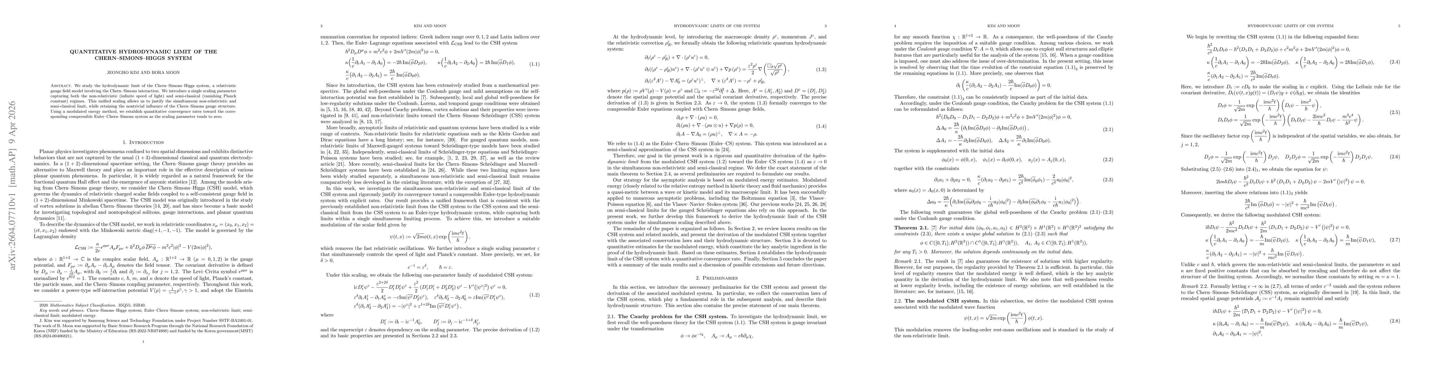 Thumbnail for Quantitative Hydrodynamic Limit of the Chern--Simons--Higgs System