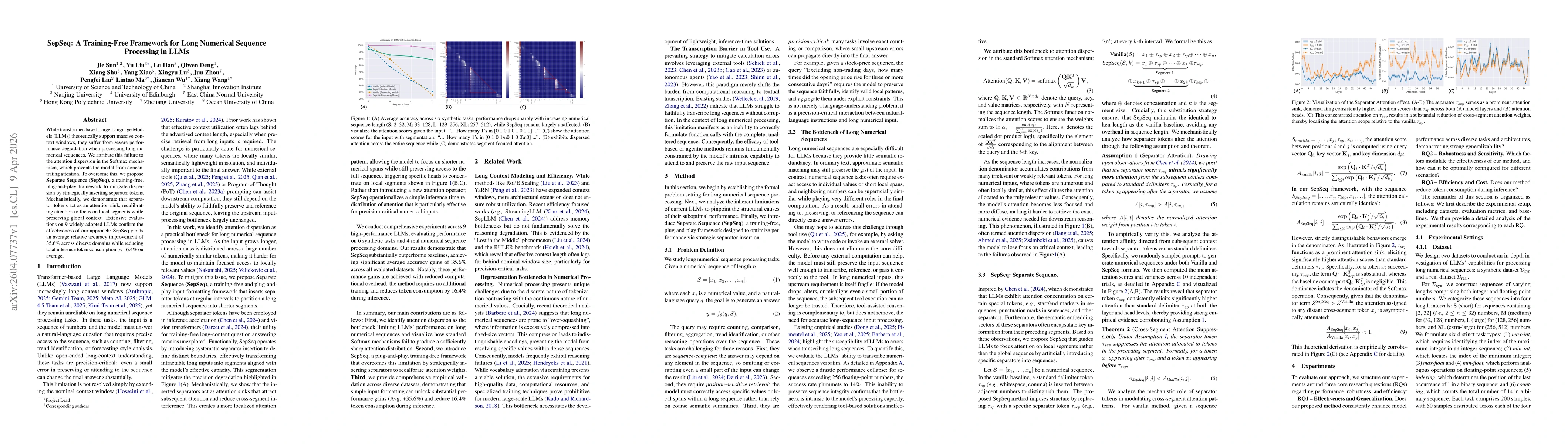 Thumbnail for SepSeq: A Training-Free Framework for Long Numerical Sequence Processing in LLMs