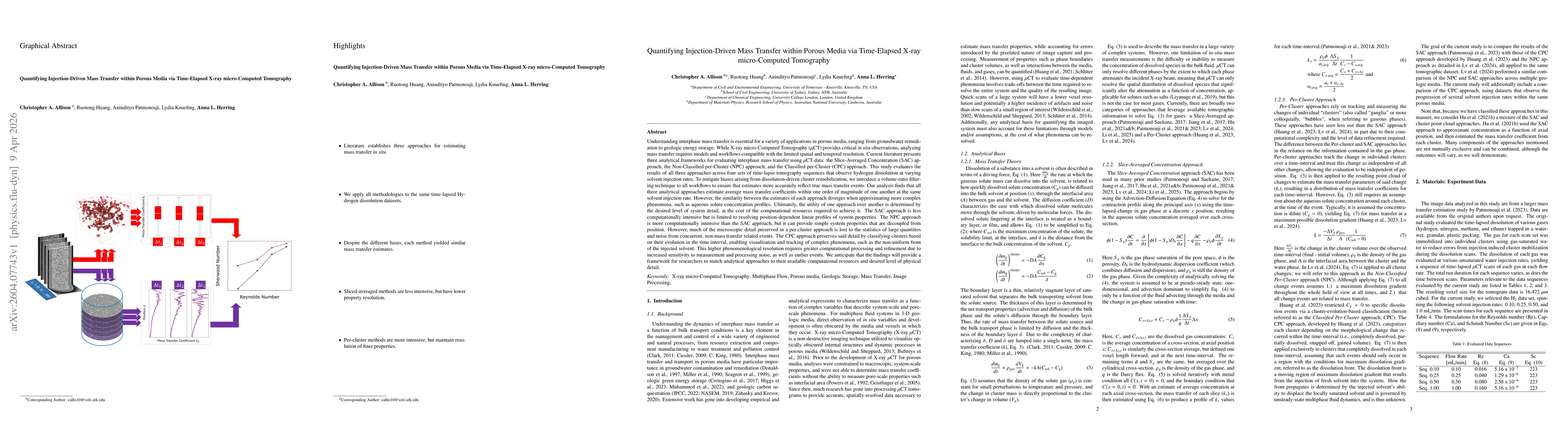 Thumbnail for Quantifying Injection-Driven Mass Transfer within Porous Media via Time-Elapsed X-ray micro-Computed Tomography